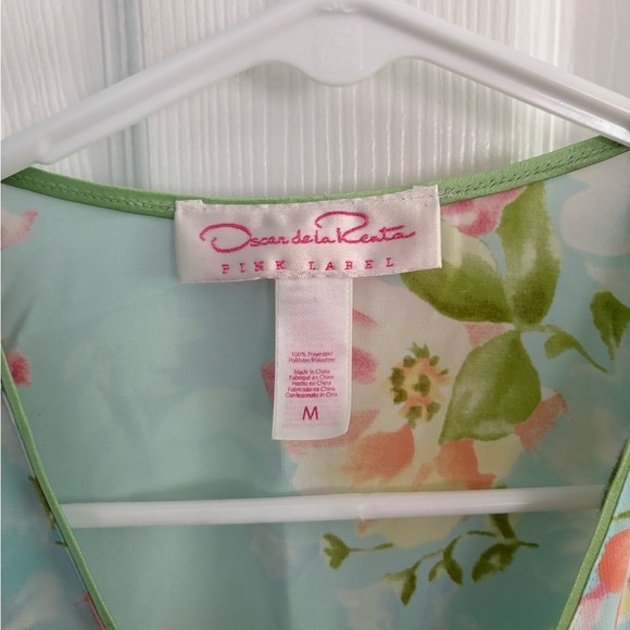 Vintage Oscar de La Renta Pink Label Satin Floral Pj Set Medium - Picture 3 of 7